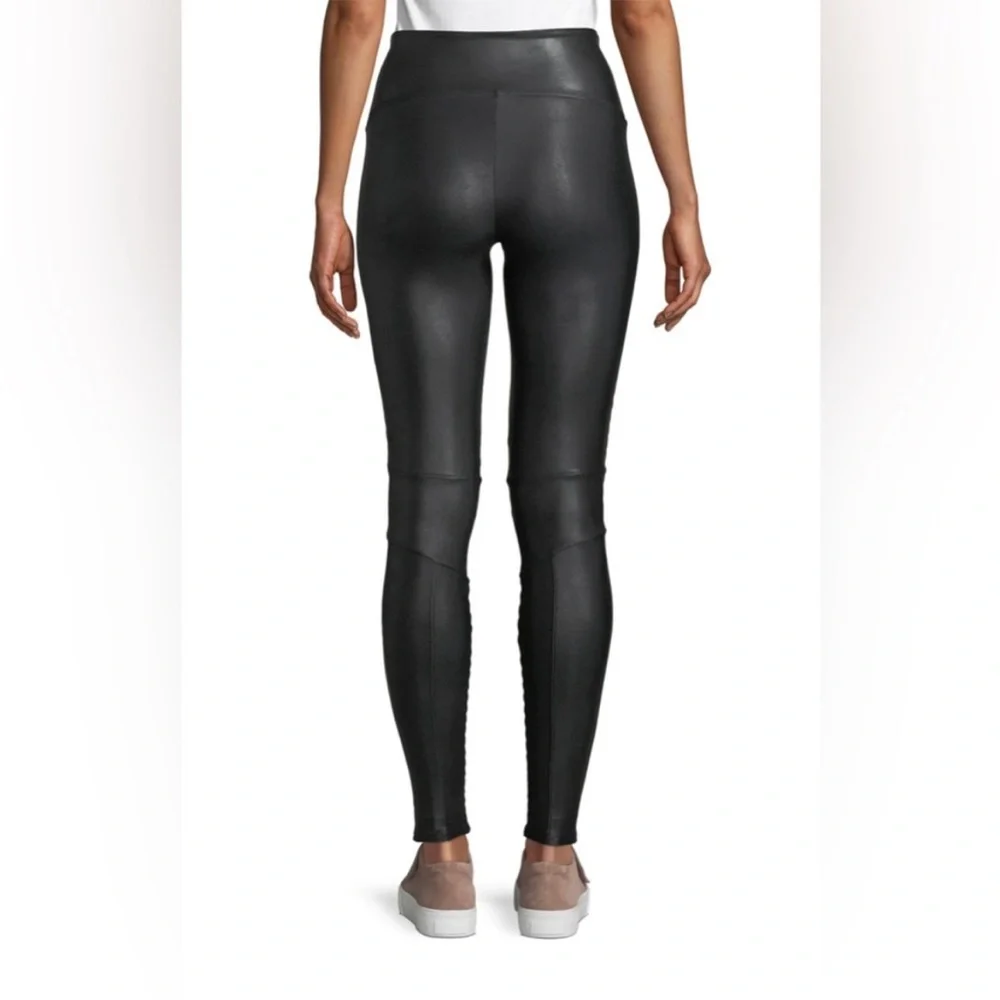 Spanx Faux Leather Moto Leggings Black Size Small - Picture 2 of 11